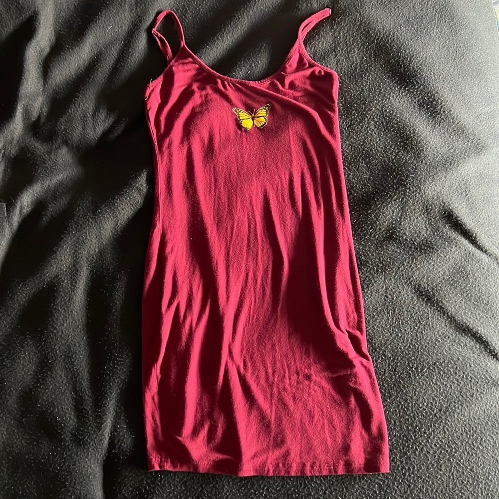 medium maroon bodycon dress